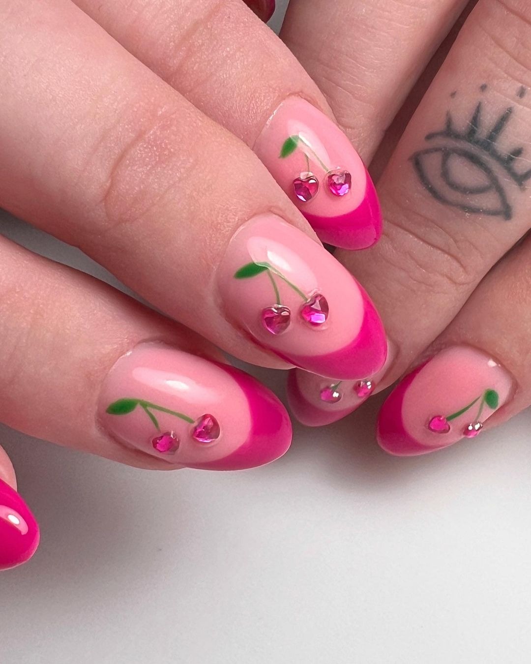 Pink Cherry Nails