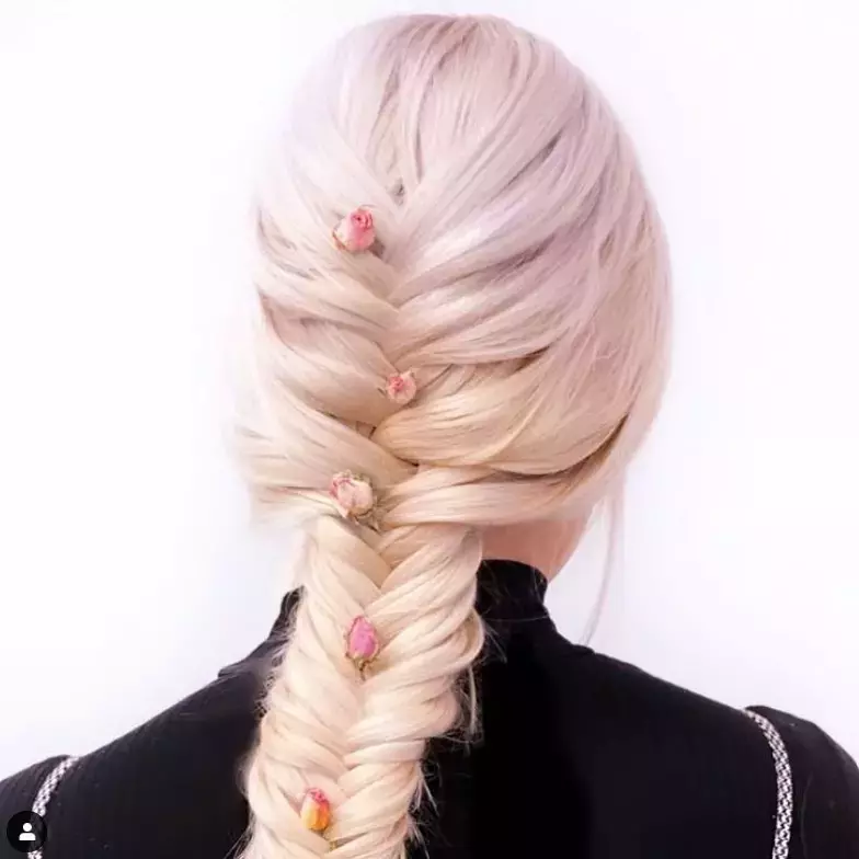 Rose Embellished Fishtail Braid