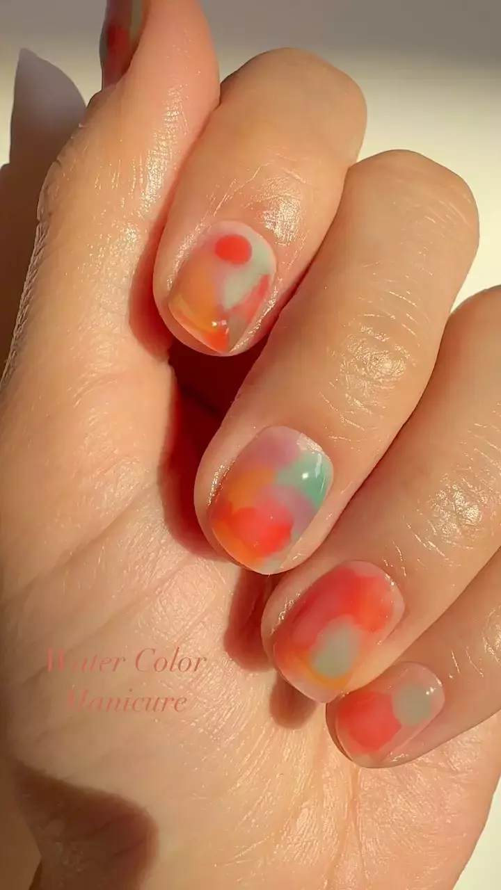 Watercolor Jelly Nails