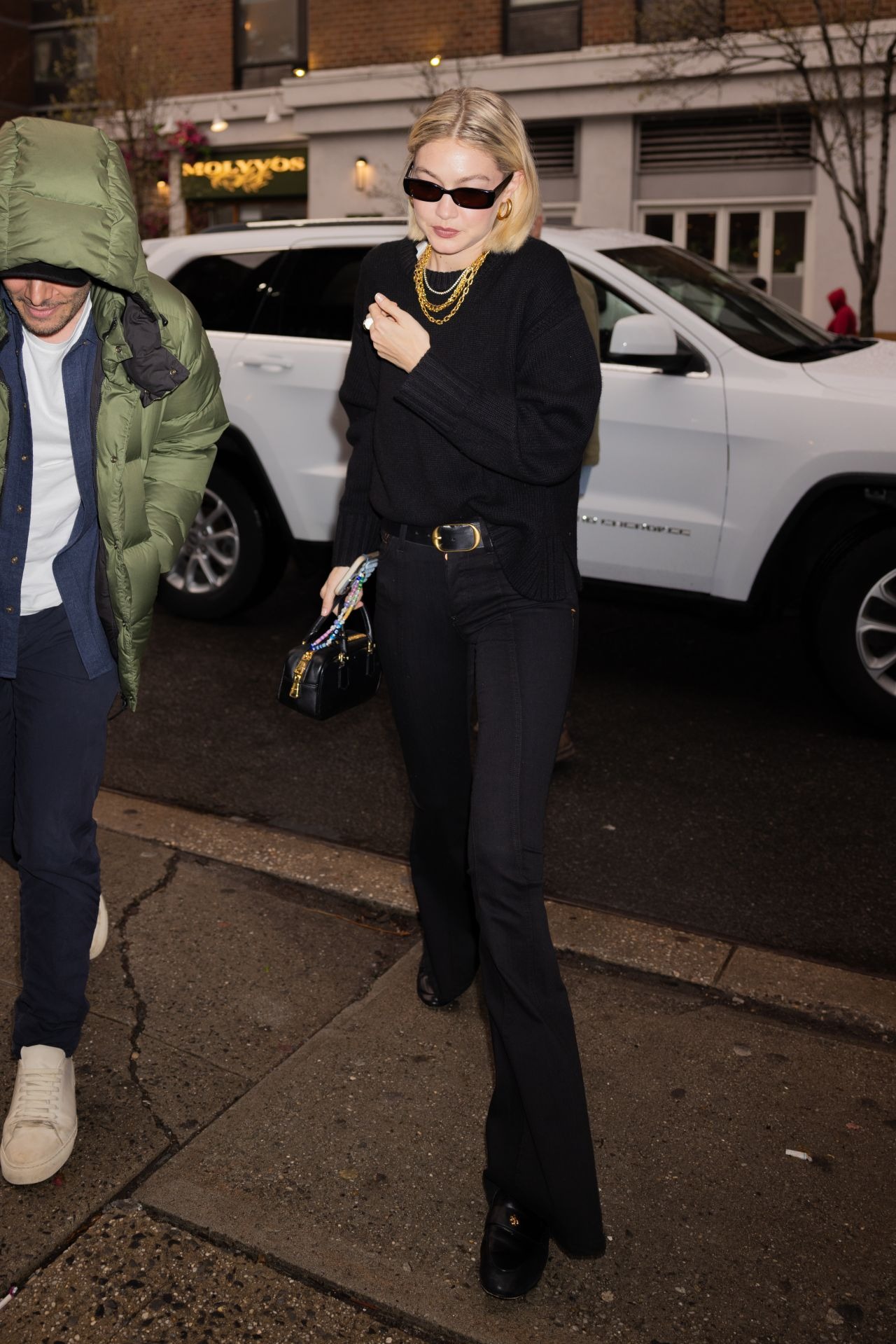 Gigi Hadid Wearing All Black Outfit In New York