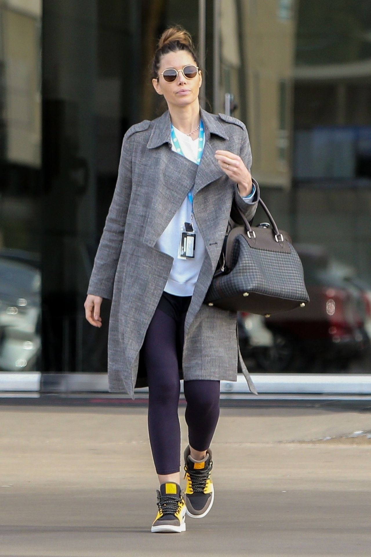 Jessica Biel Leaves An Office Building In La