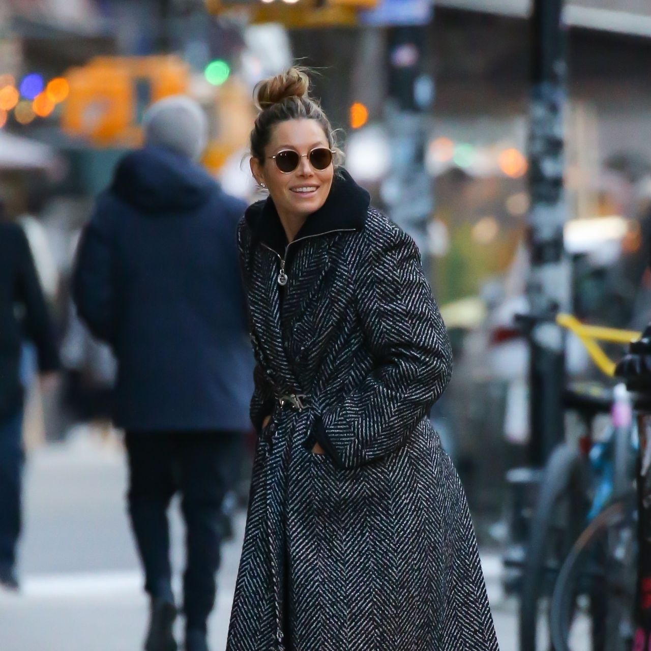 Jessica Biel Winter Street Style New York