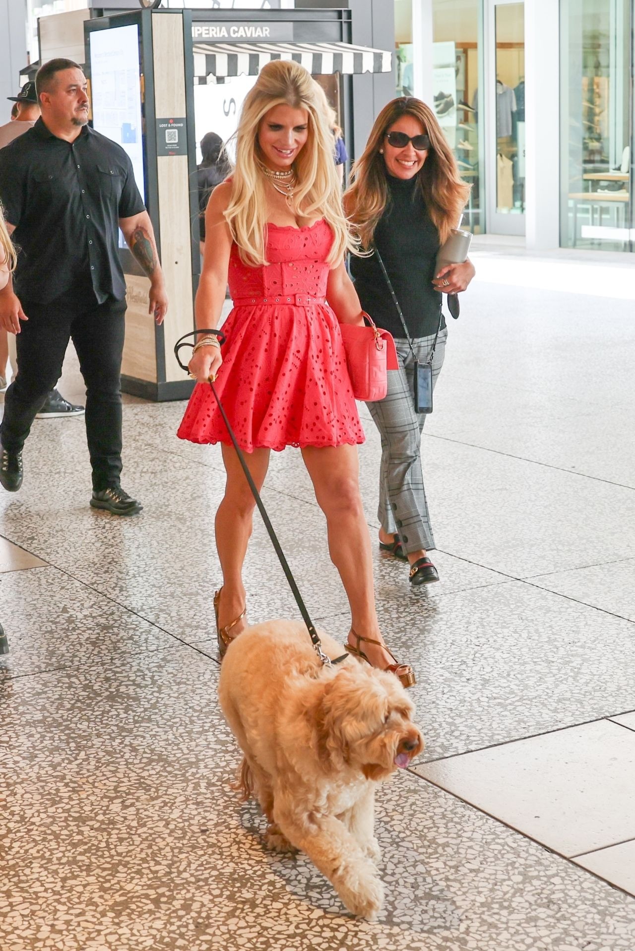 Jessica Simpson In A Colorful Dress At A Petsafe Event In Beverly Hills