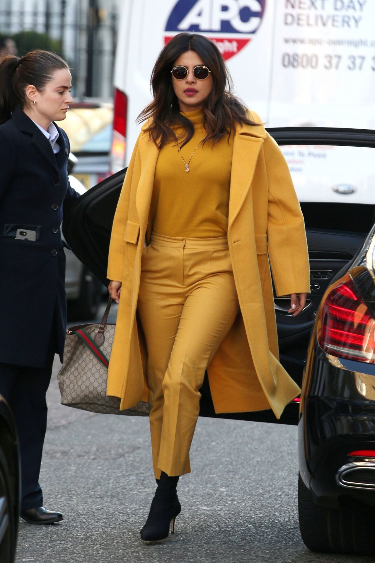 Priyanka Chopra In A Bright Yellow Pant Suit