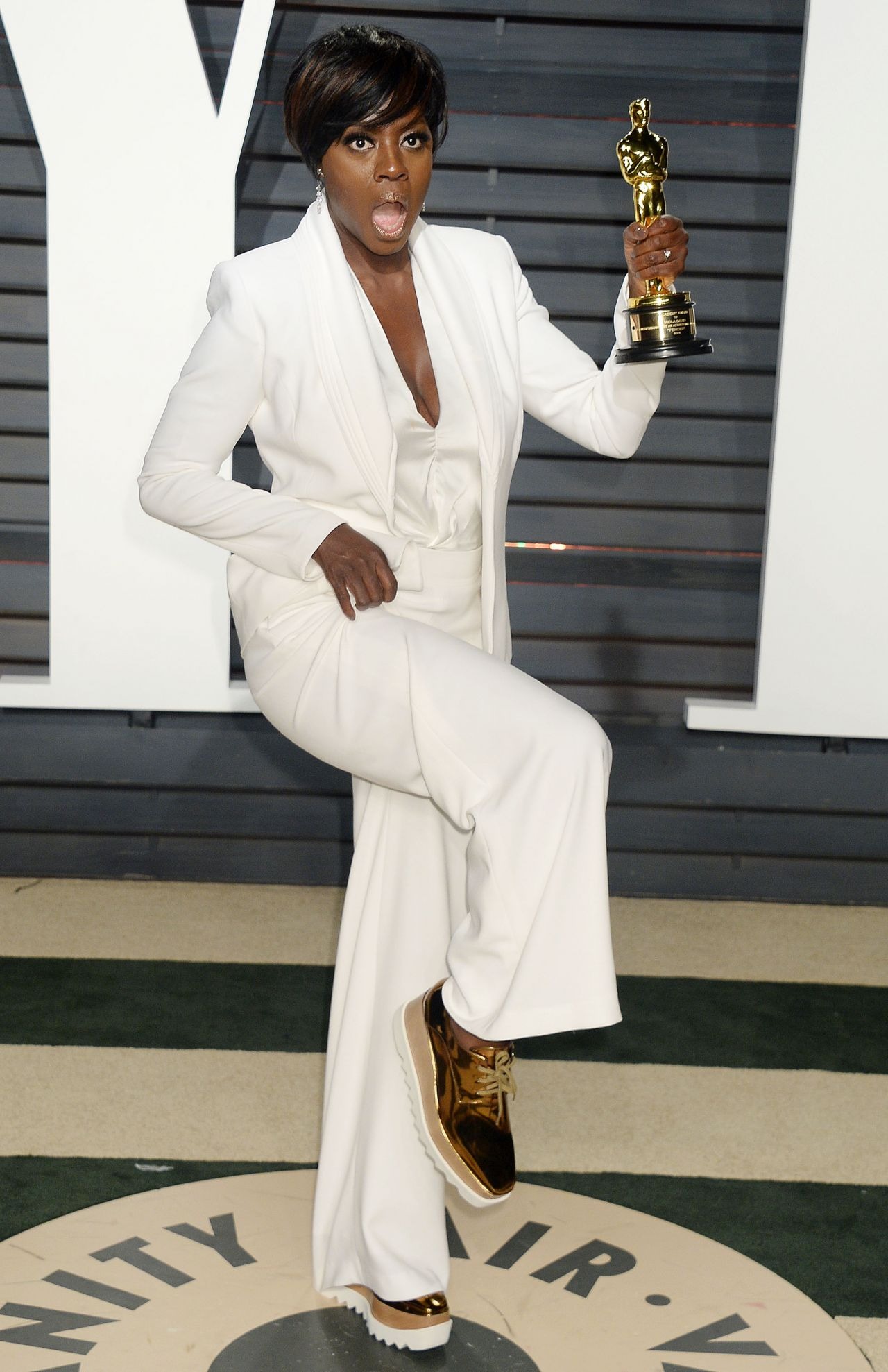 Viola Davis At Vanity Fair Oscar Party In Los Angeles