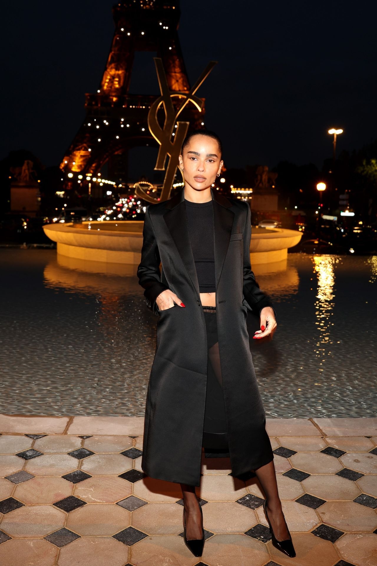 Zoe Kravitz Saint Laurent Fashion Show In Paris