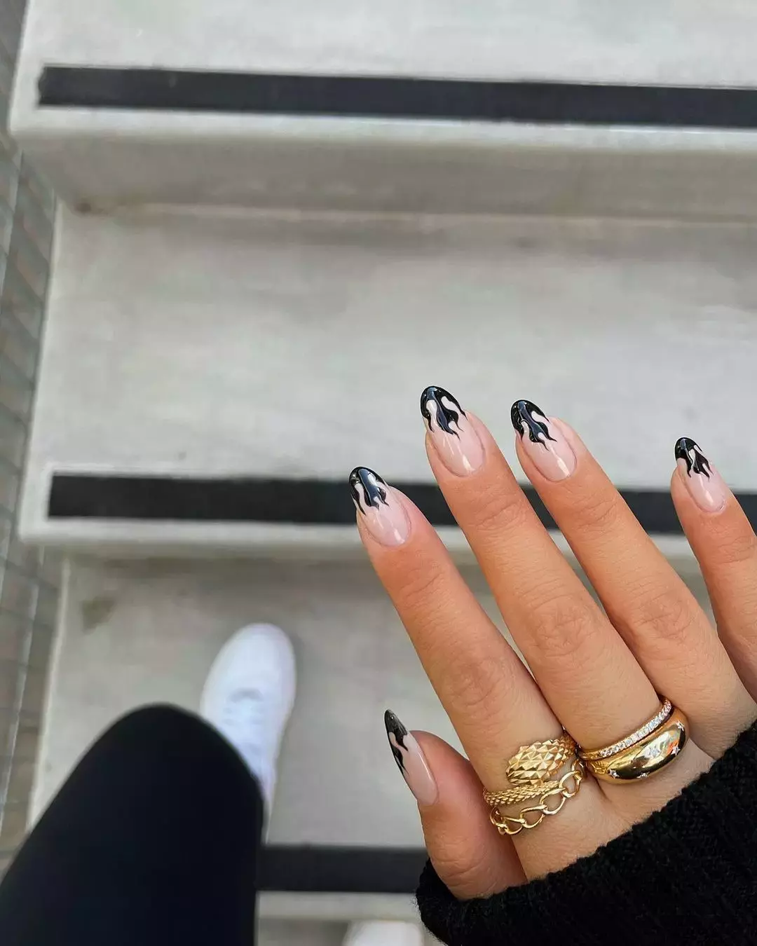 Black Flame Nails