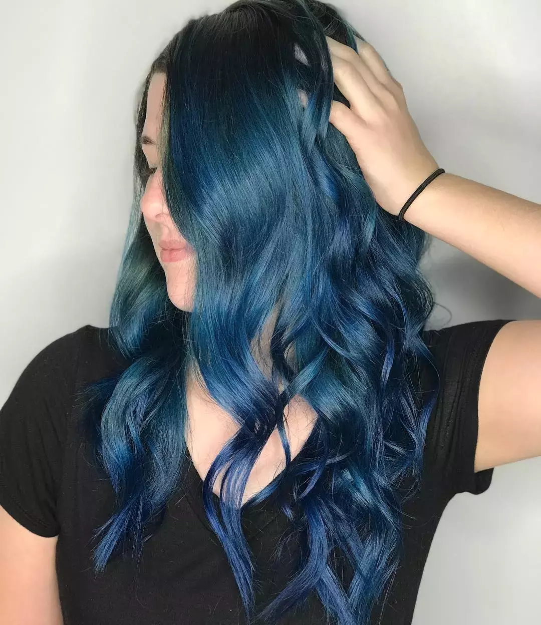 Dark Royal Blue And Indigo Hair