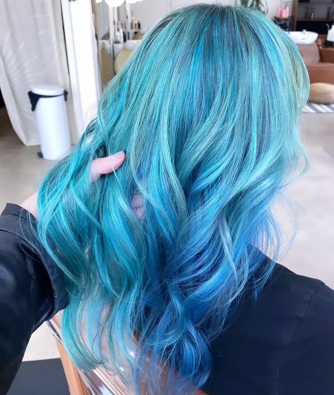 Dimensional Aqua Blue Hair