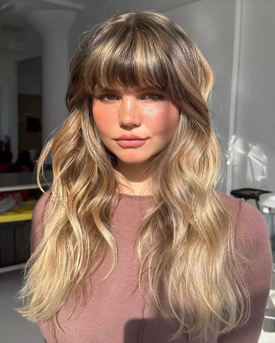 Dirty Blonde With Full Bangs