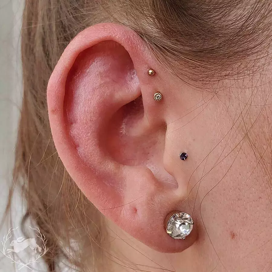 Double Forward Helix Piercing