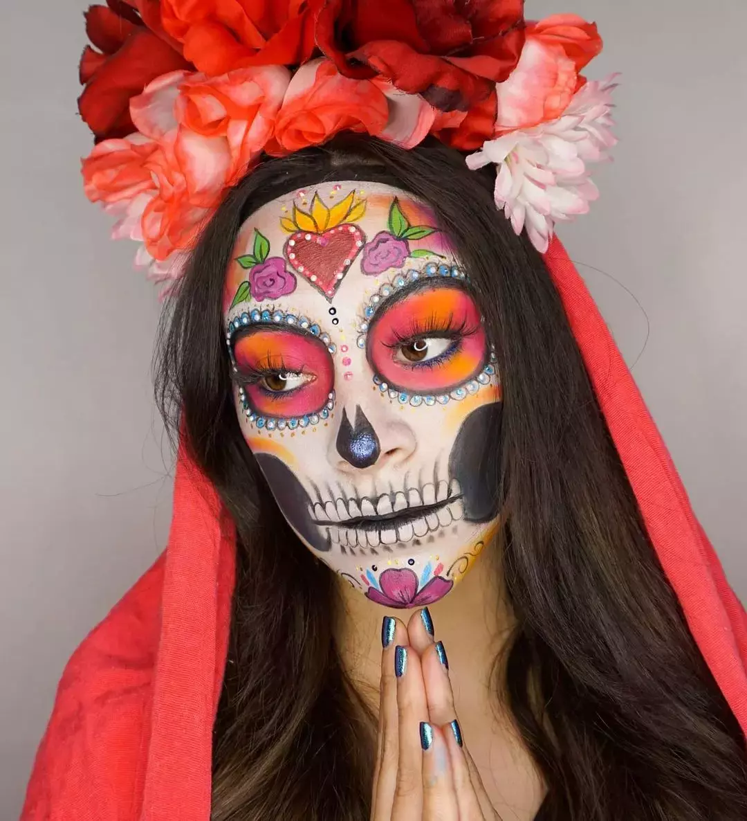 Floral Dia De Los Muertos Makeup