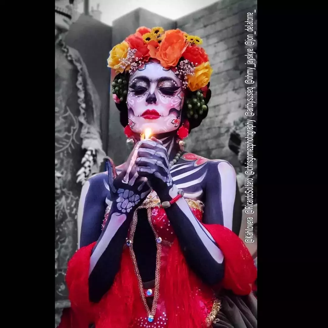 Full Body Dia De Los Muertos Makeup