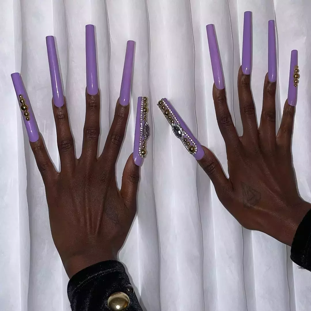 Lavender Coffin Nails