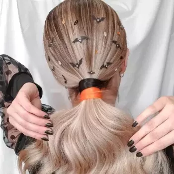 Low Ponytail With Halloween Accessories