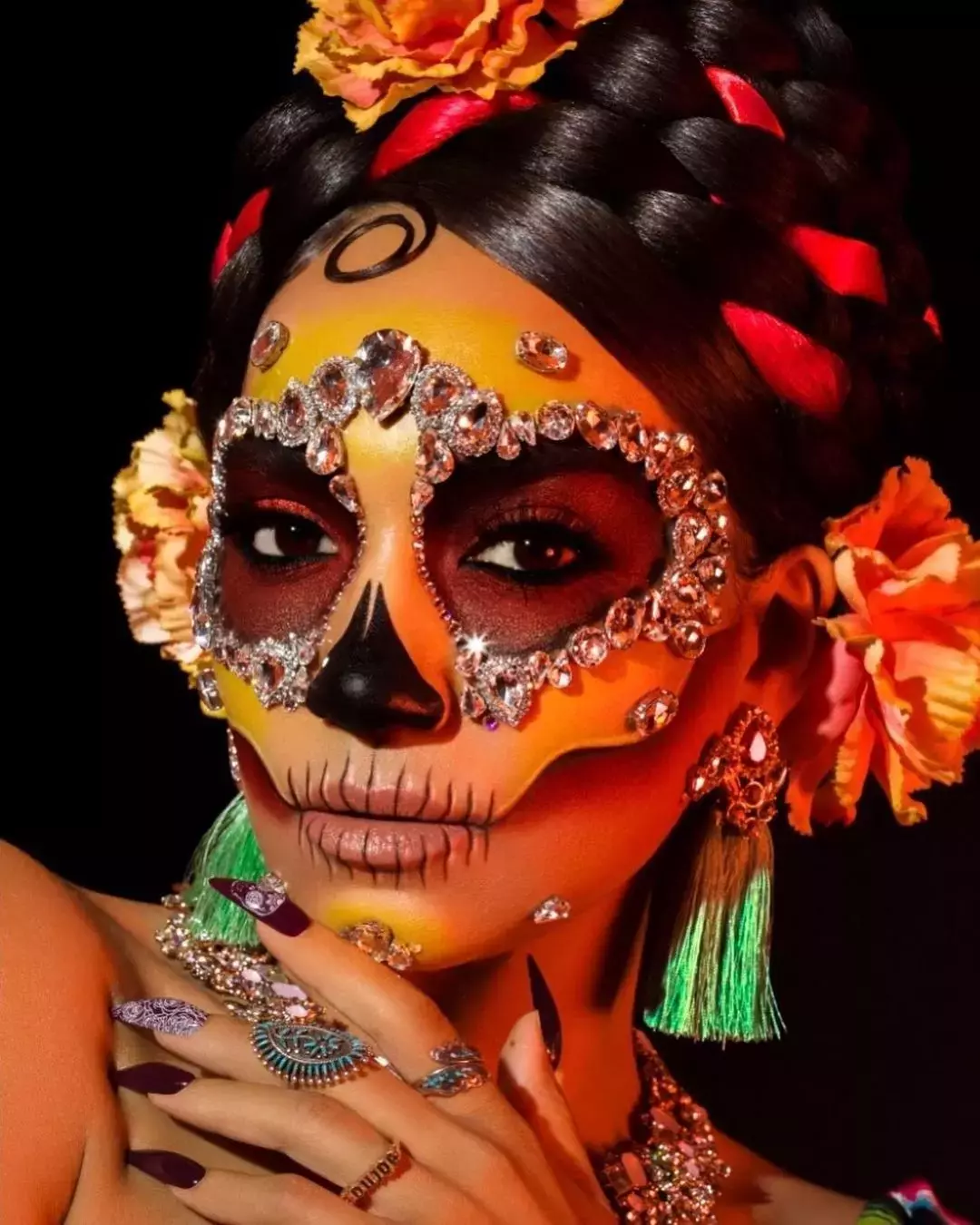 Marigold Dia De Los Muertos Makeup