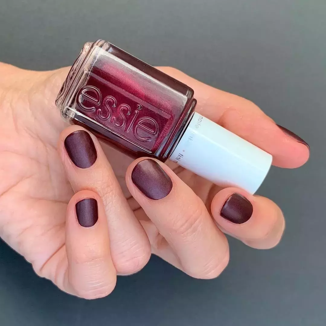 Matte Burgundy Nails