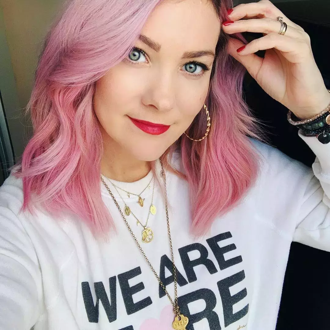 Muted Pink Hair Color