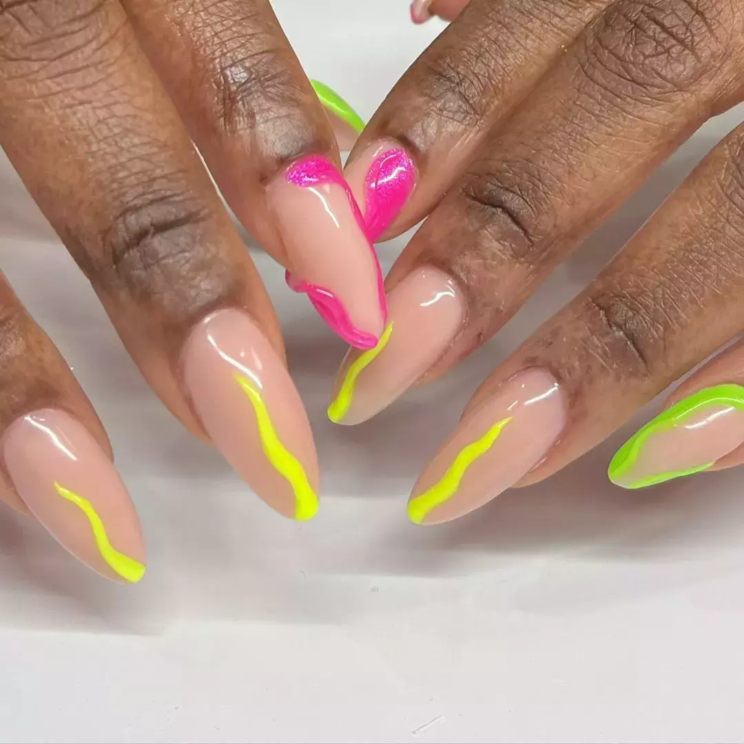 Neon Textured Nails