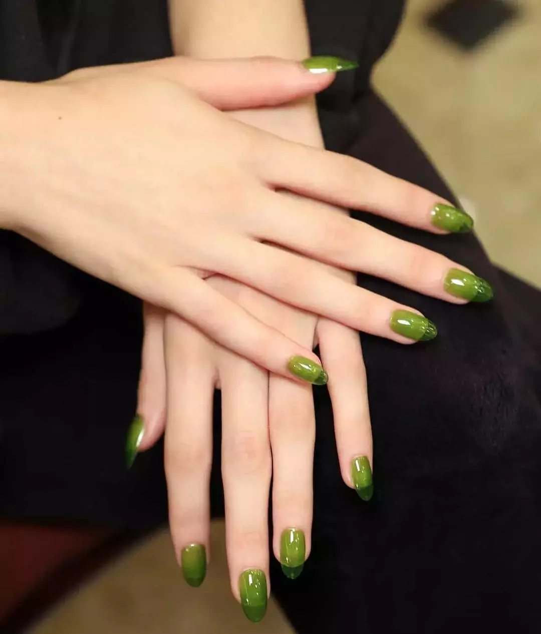 Olive Jelly Nails