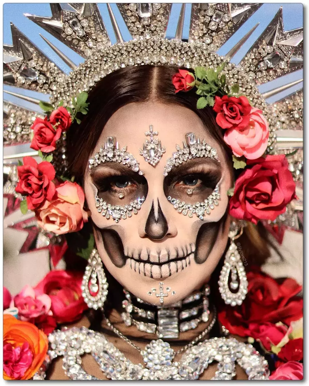 Rhinestone Dia De Los Muertos Makeup