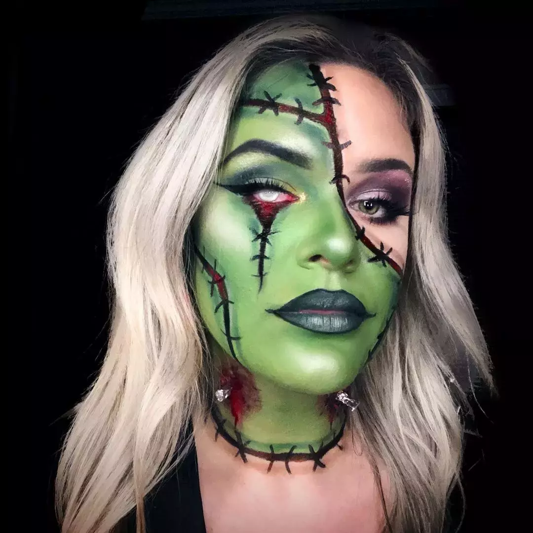 Sexy Frankenstein Halloween Makeup