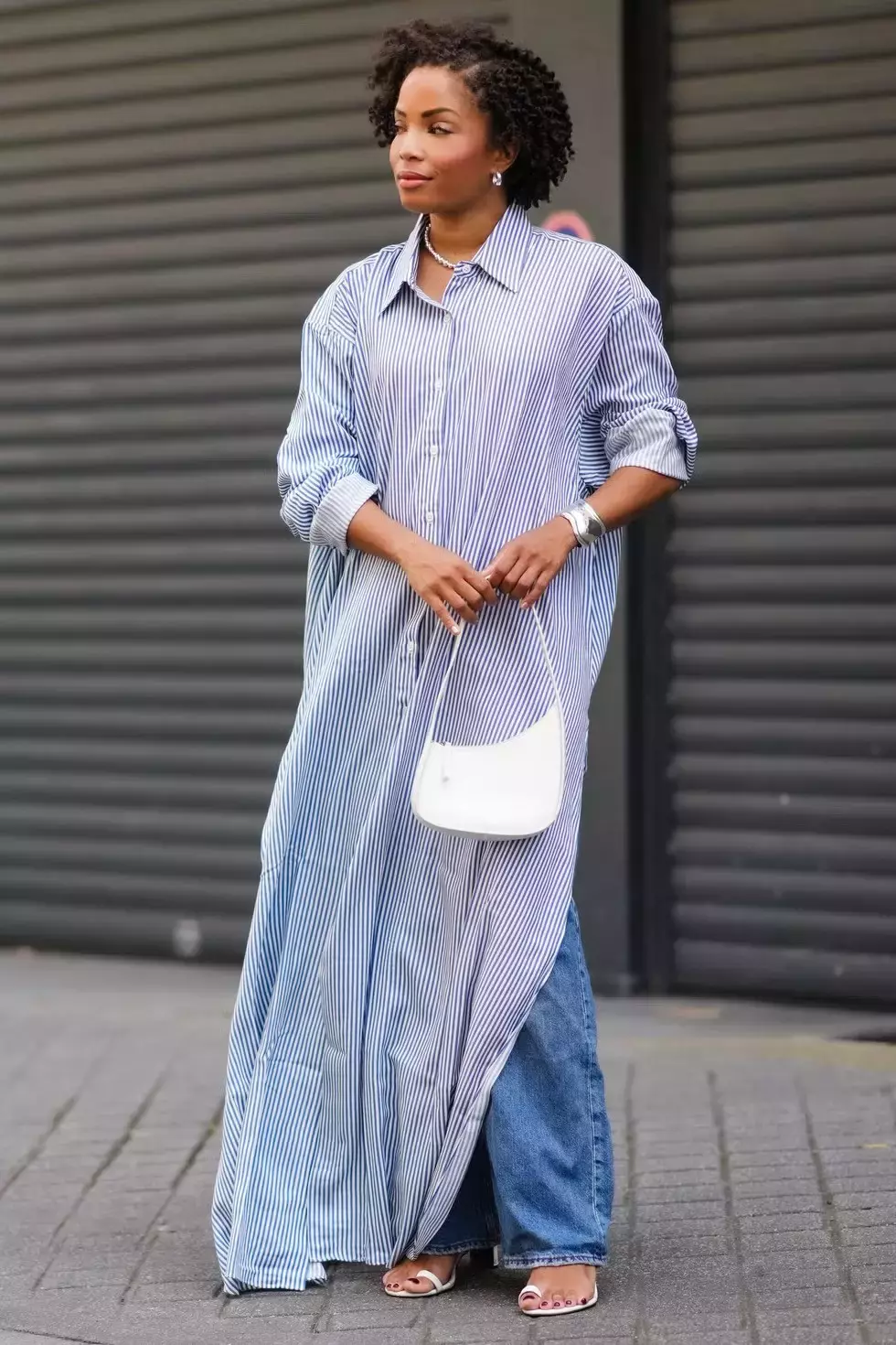 Shirt Dress With Wide Leg Jeans