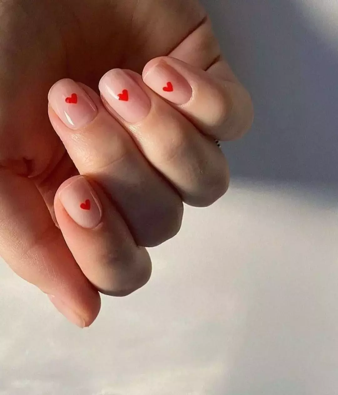 Simple Heart Nail Design