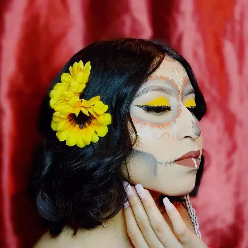 Sunflower Dia De Los Muertos Makeup