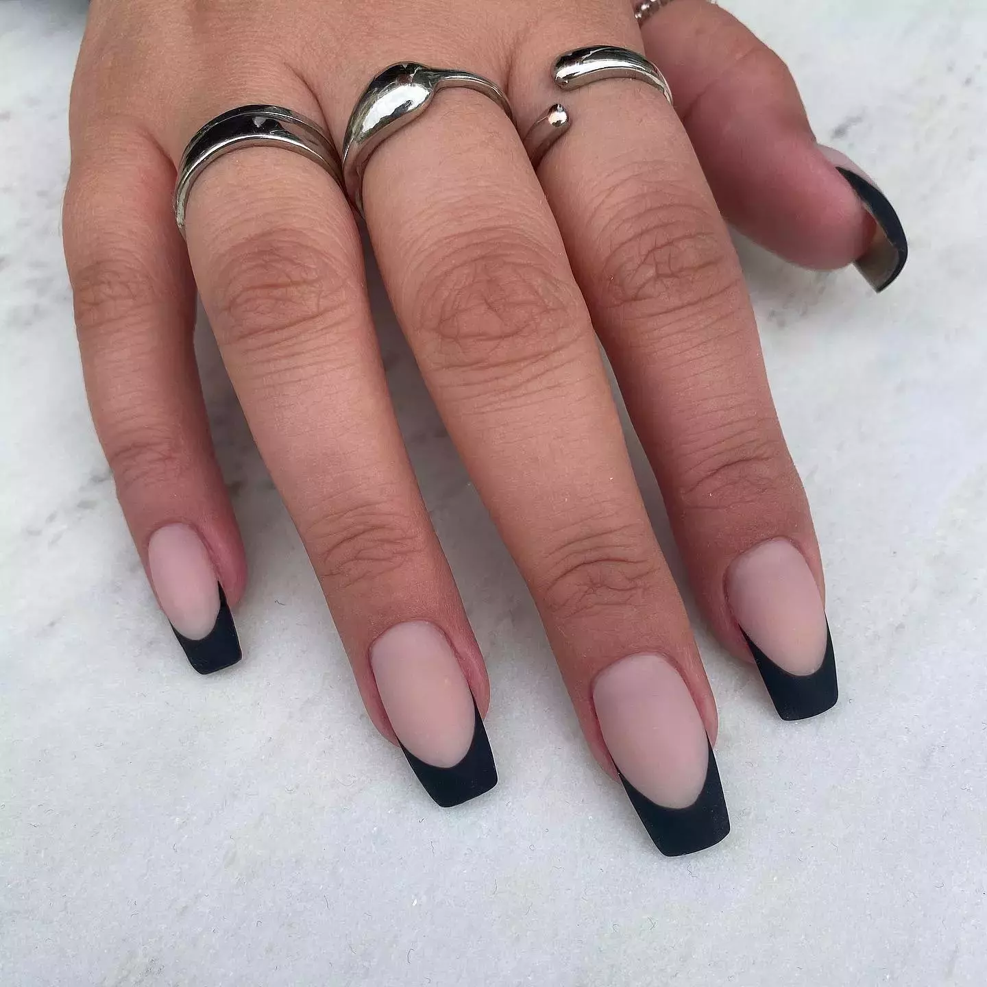 This Edgy French Manicure