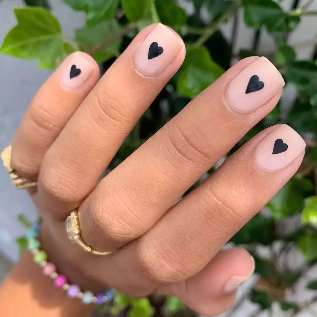 This Matte Black Queen Of Hearts Mani