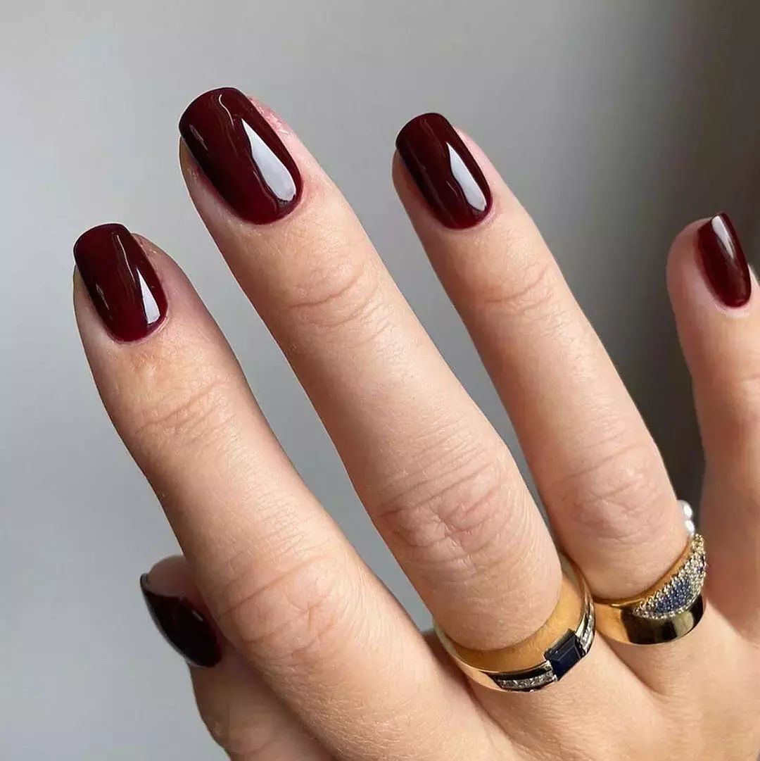 This Timeless Burgundy Manicure