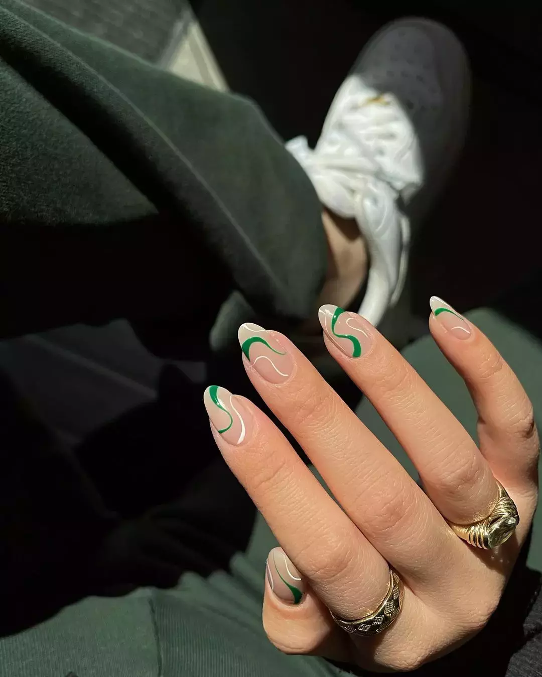 White And Green Squiggles