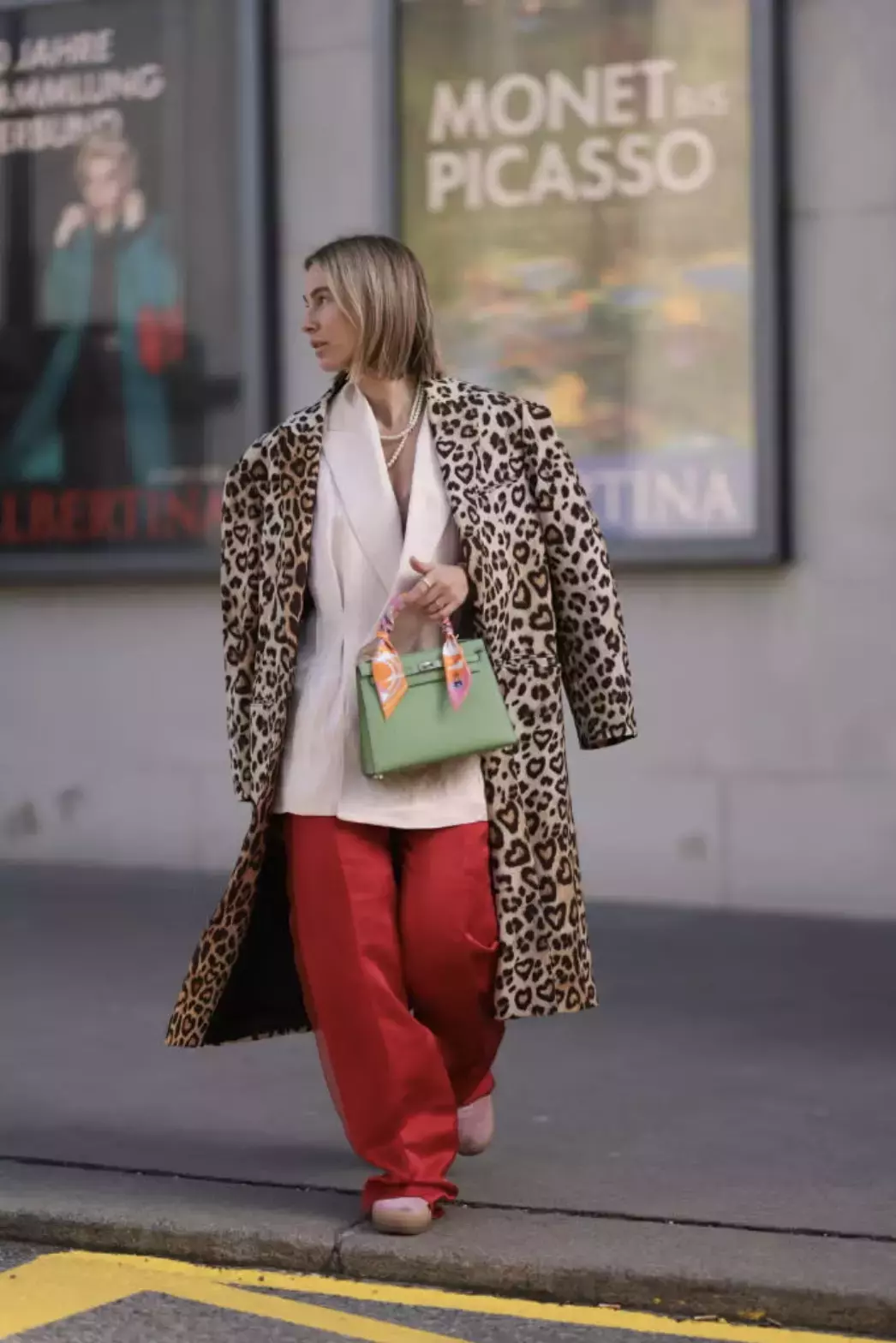 A Leopard Coat Oversized Pants