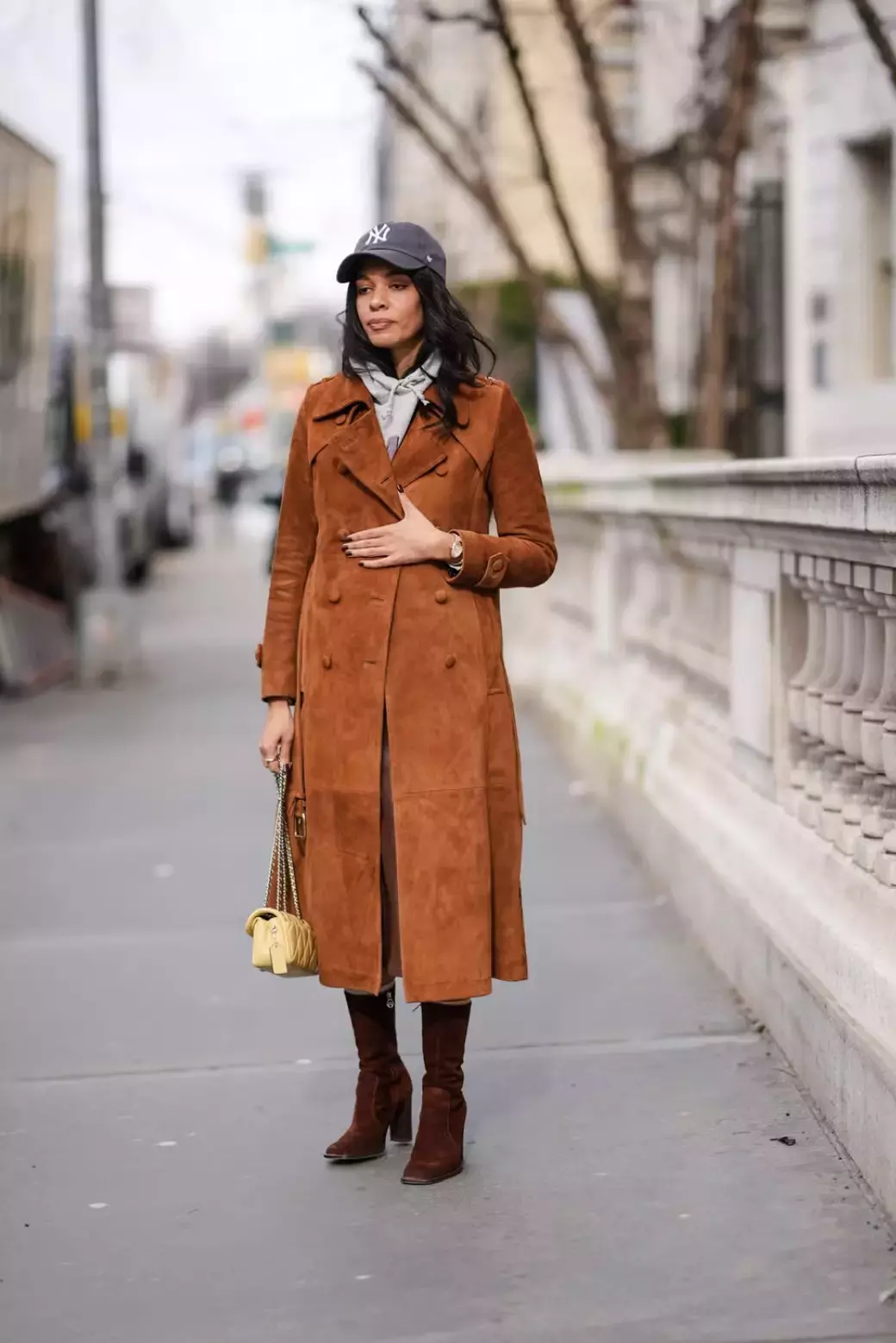 A Suede Trench Hoodie