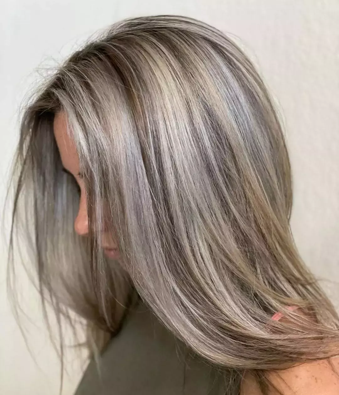 Ash Brown Hair With Extra Chunky Highlights