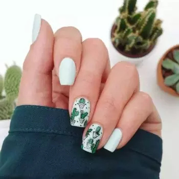 Cactus Design Inspired Nails