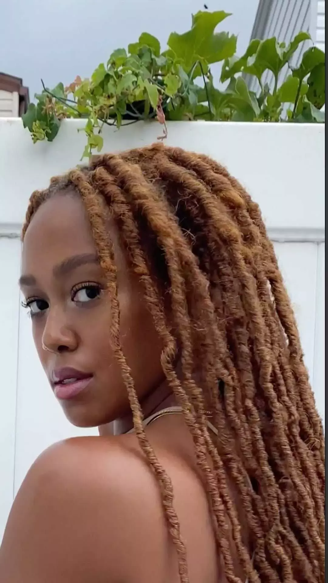 Golden Brown Faux Locs