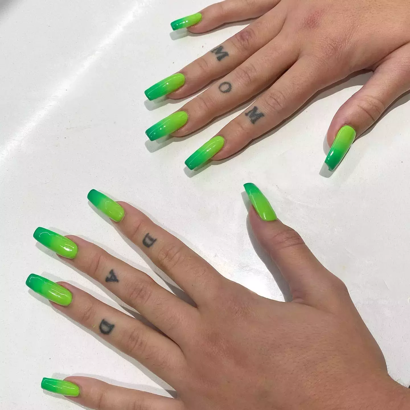 Lime Green Ombre Nail Idea