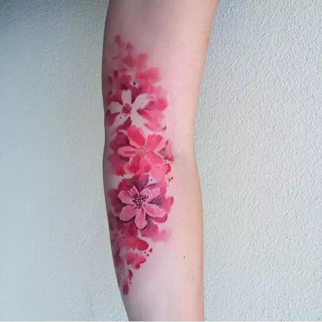 Pink Watercolor Tattoo