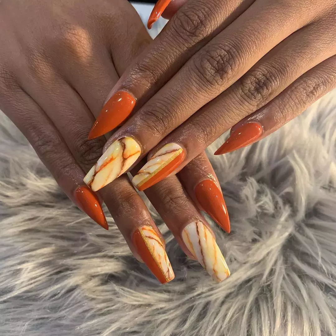 Pumpkin Pie Thanksgiving Nails