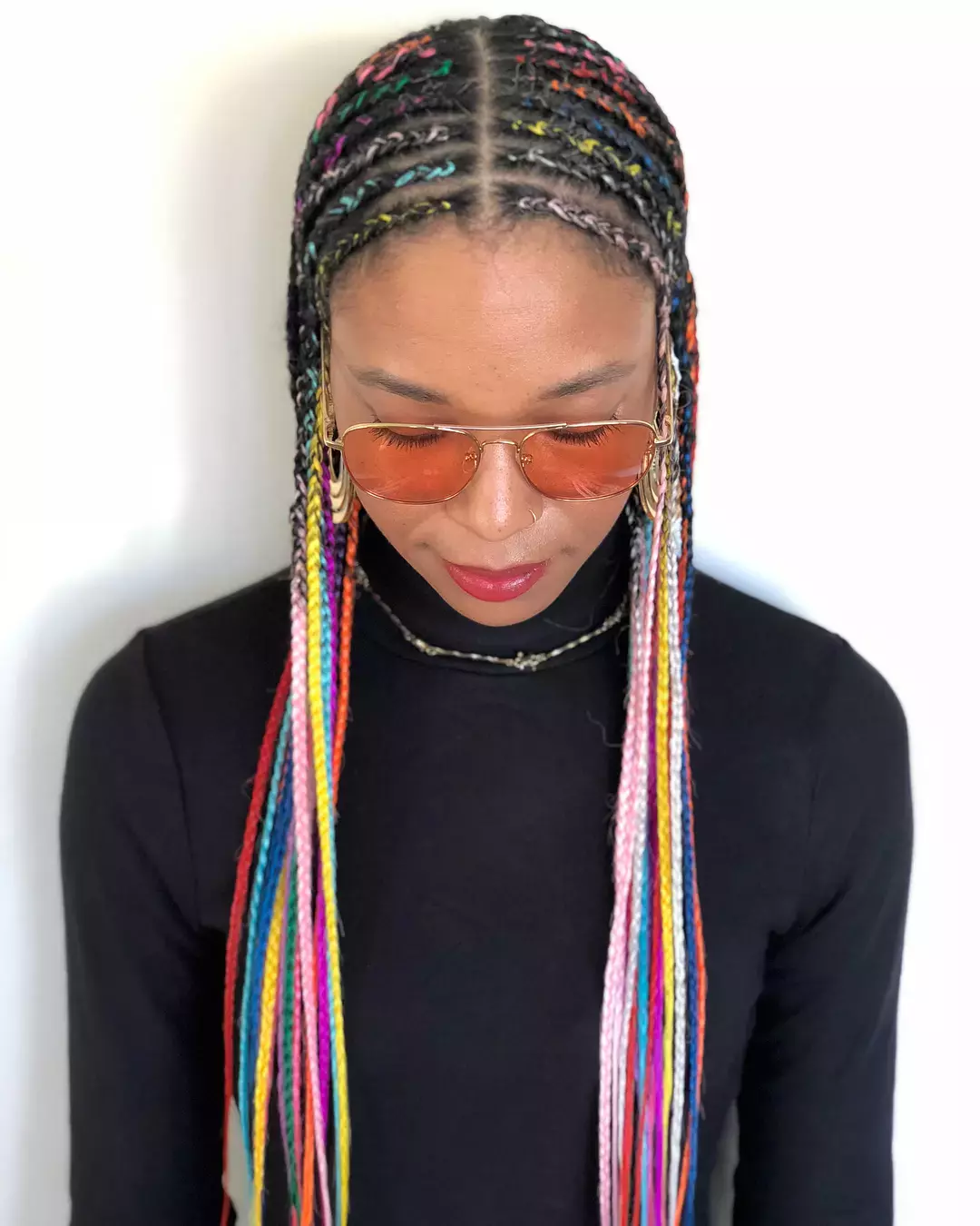 These Colorful Side Braided Cornrows