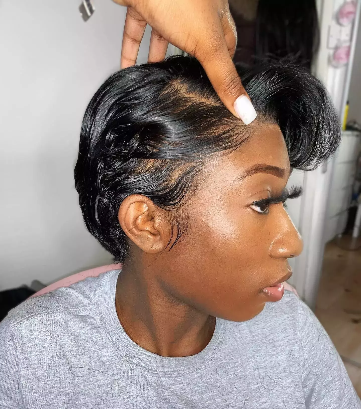 This Black Pixie For A Short Wig