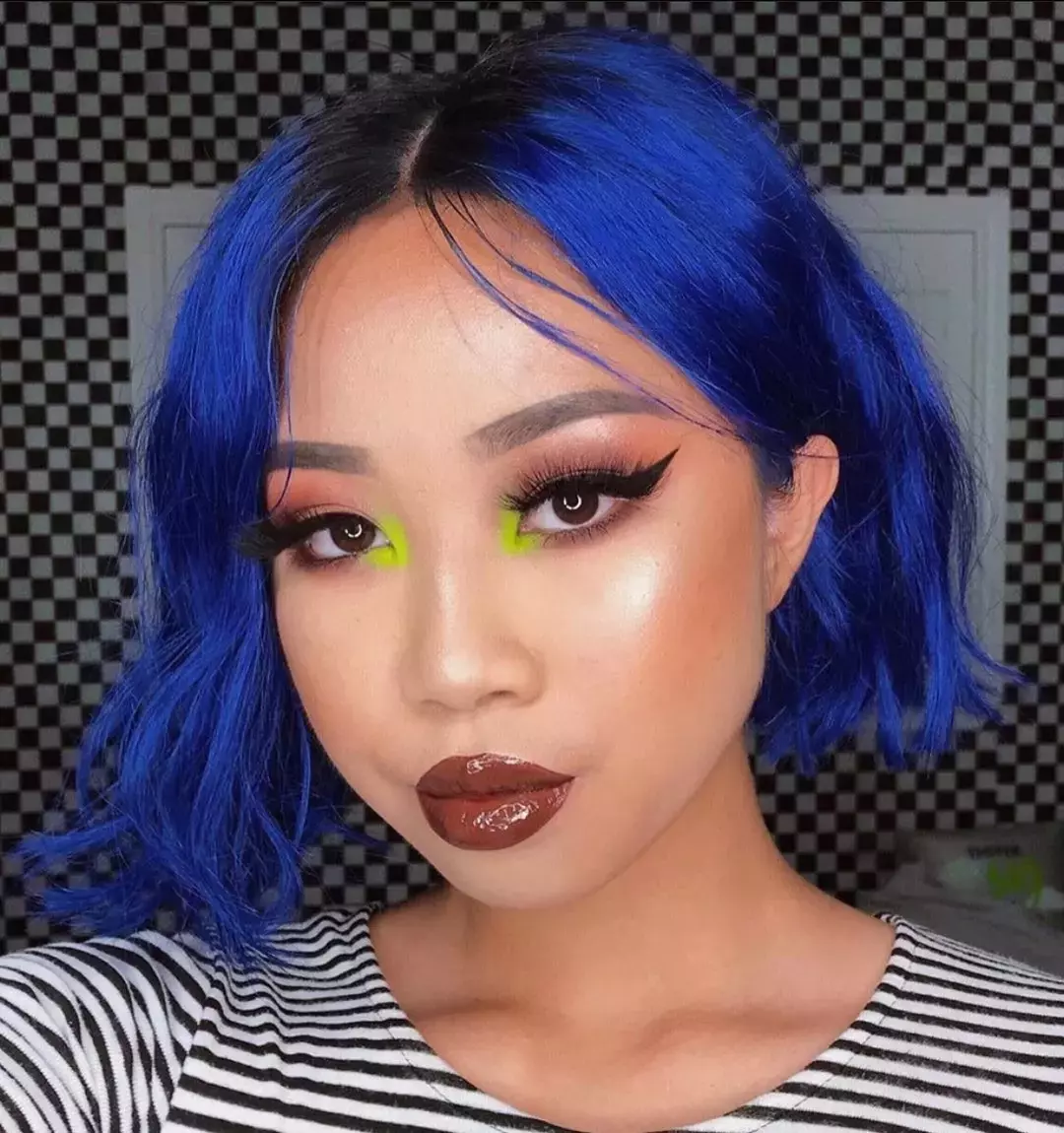 This Blue Bob For A Short Wig