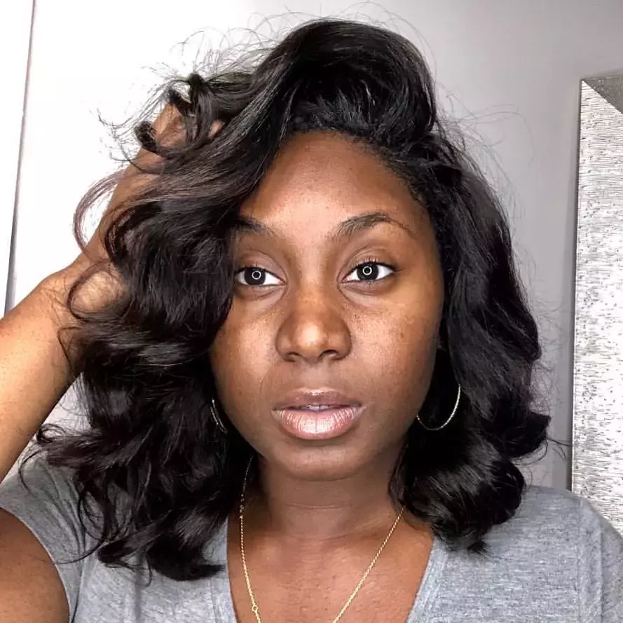 This Curly Lob For A Short Wig