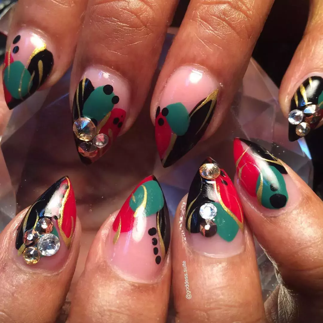 This Detailed Kwanzaa Nail Art