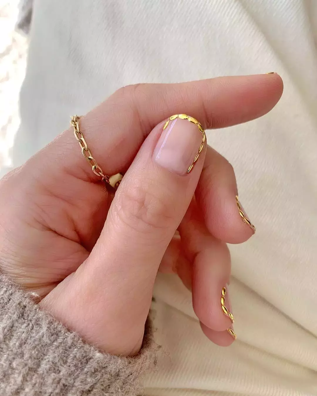 This Gold Foil French Manicure