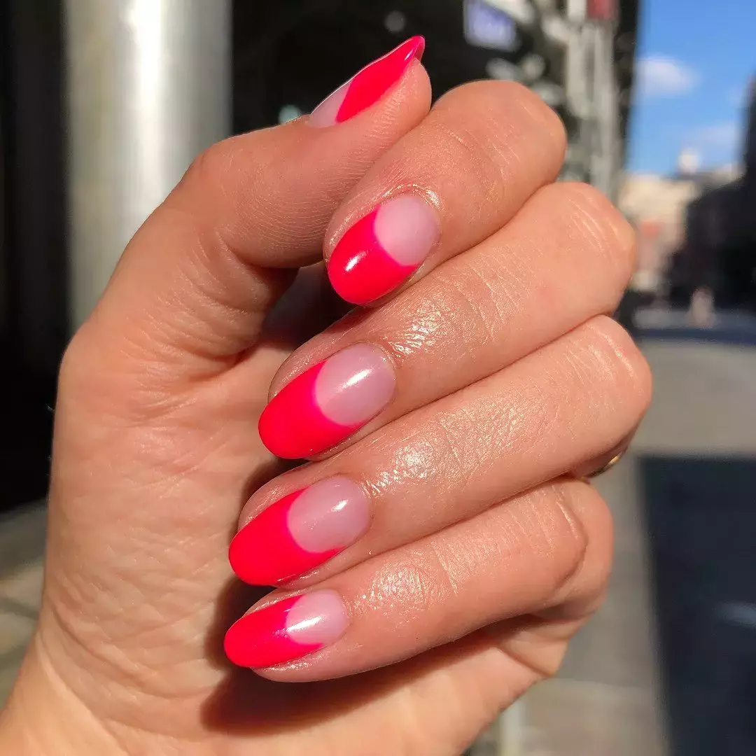 This Neon Pink French Manicure