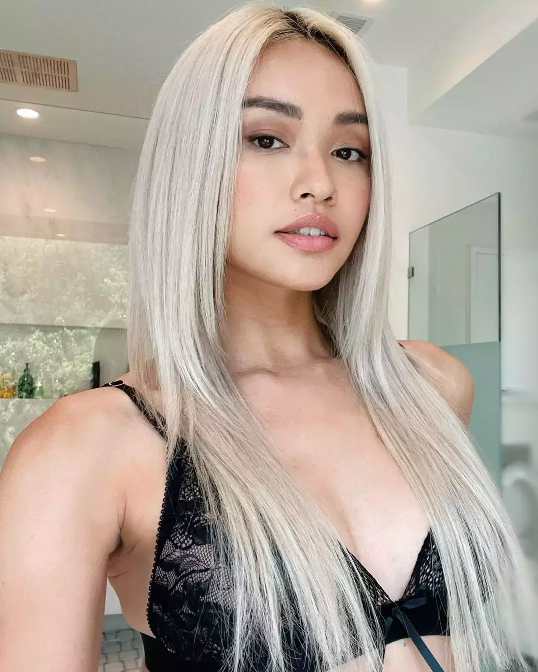 This Silvery Blonde Hair Color Trend