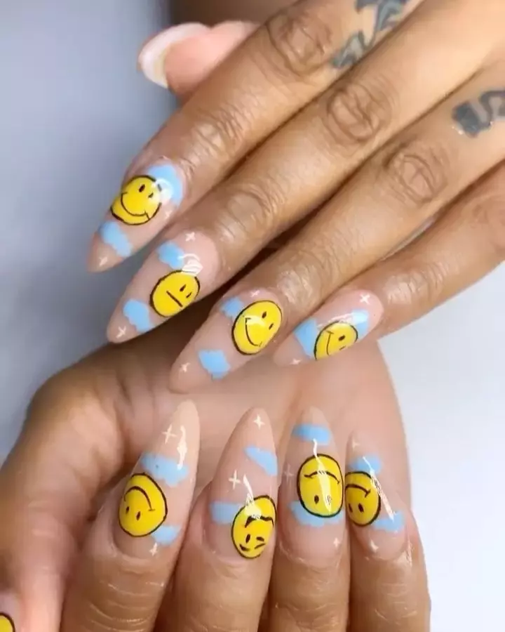 This Sky Inspired Aquarius Nail Art